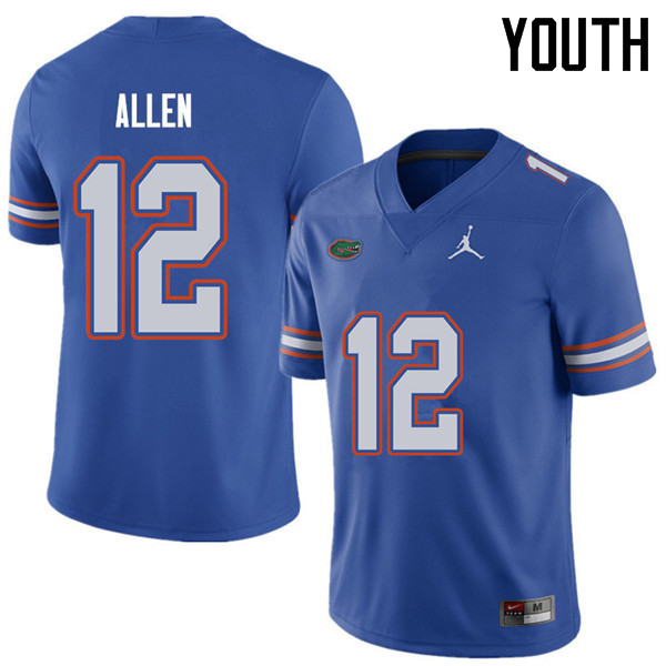 Jordan Brand Youth #12 Jake Allen Florida Gators College Football Jerseys Sale-Royal